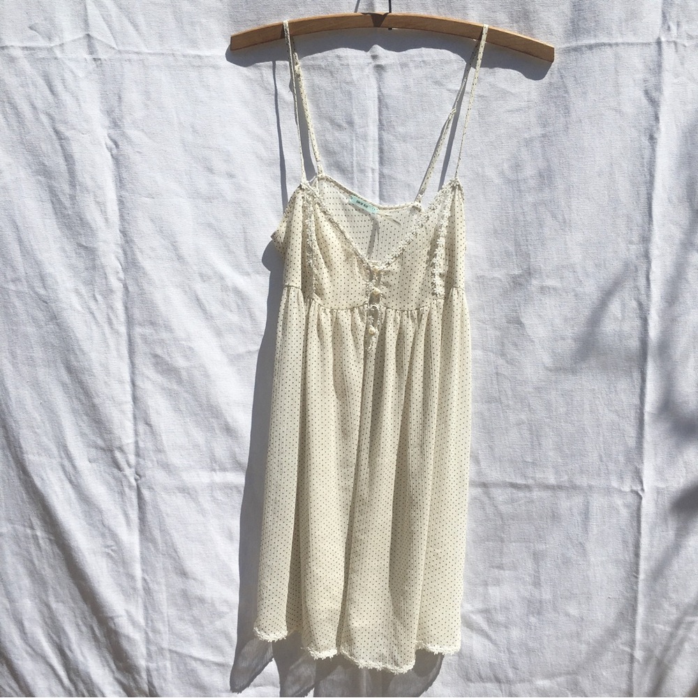Babydoll Nightgown Slip - french cottagecore - micro polka dot daisy
